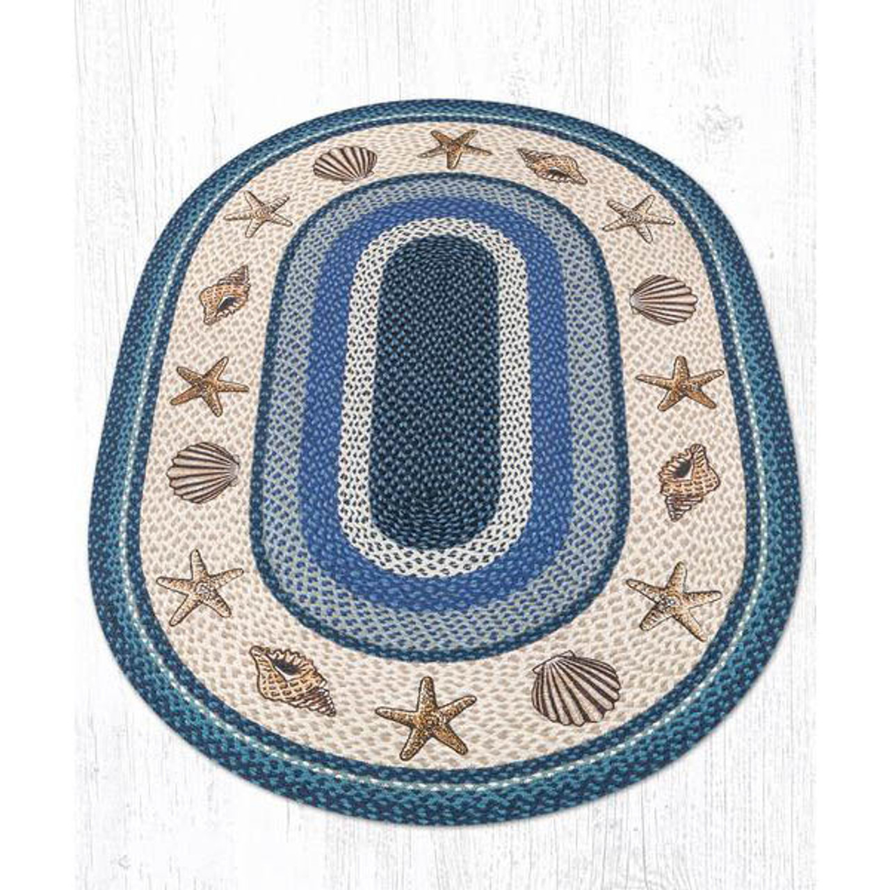 Nautical Compass Round Braided Rug