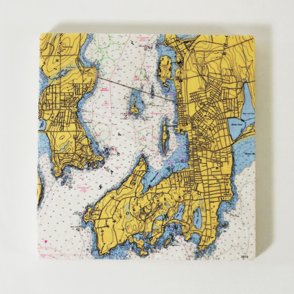 Newport, RI Nautical Chart Coaster
