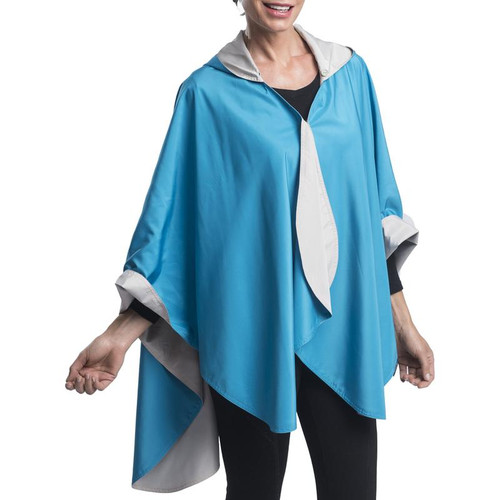 Poncho Reversible Teal, Poncho Mujer, Regalos para Ella, Poncho