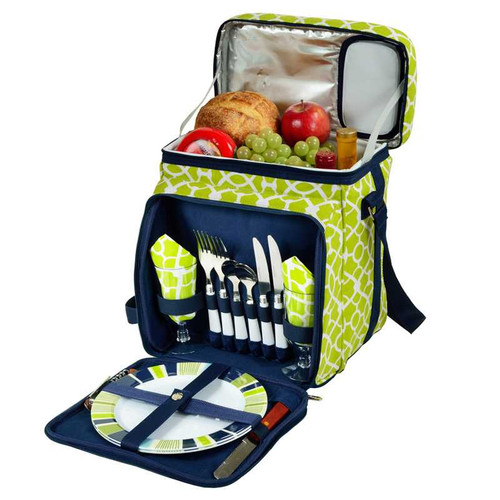 Picnic Cooler for Two, Trellis Green Picnic Cooler for Two, Trellis Green