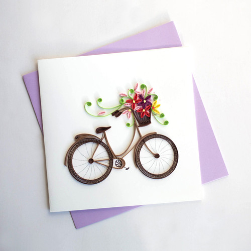 Floral Bicycle Quilling Notecard Floral Bicycle Quilling Notecard