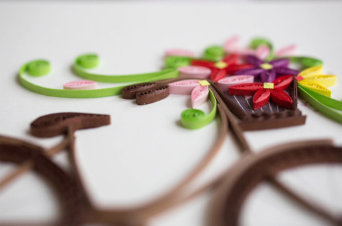 Floral Bicycle Quilling Notecard Floral Bicycle Quilling Notecard