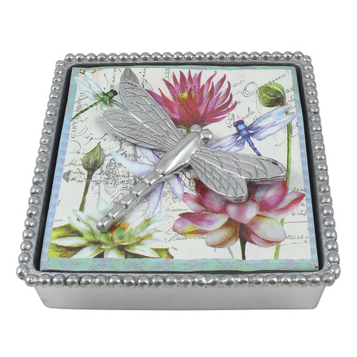 Mariposa Napkin Box with Dragonfly Weight Mariposa Napkin Box with Dragonfly Weight