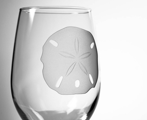 sand dollar white wine glass detail sand dollar white wine glass detail