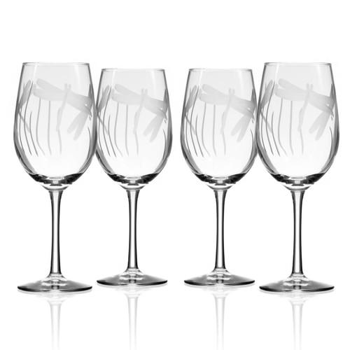 Dragonfly White Wine Glasses - Set of 4 Dragonfly White Wine Glasses - Set of 4