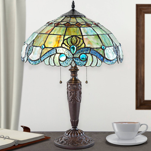 Jasmine Baroque Stained Glass Tiffany Style Table Lamp Jasmine Baroque Stained Glass Tiffany Style Table Lamp