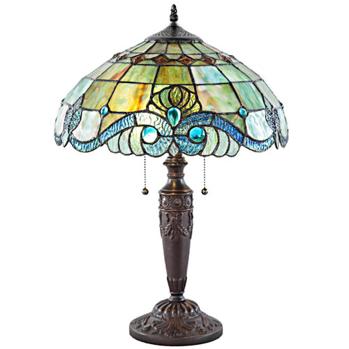 Jasmine Baroque Stained Glass Tiffany Style Table Lamp Jasmine Baroque Stained Glass Tiffany Style Table Lamp