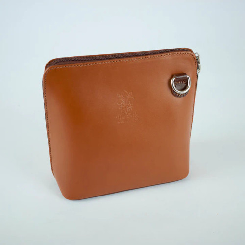 Crossbody Handbag Italian Leather Tan & Brown Crossbody Handbag Italian Leather Tan & Brown