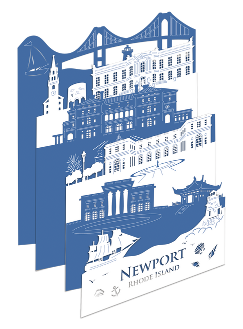 Newport Skyline Cutout and Greeting Card
