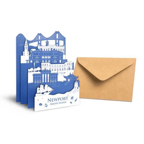 Newport Skyline Cutout and Greeting Card