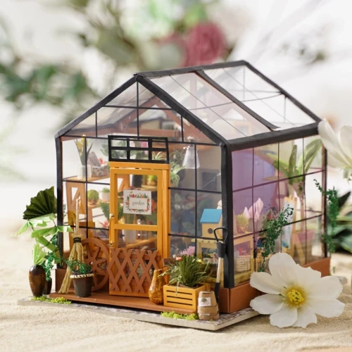 3D Wooden Puzzle Flower Greenhouse