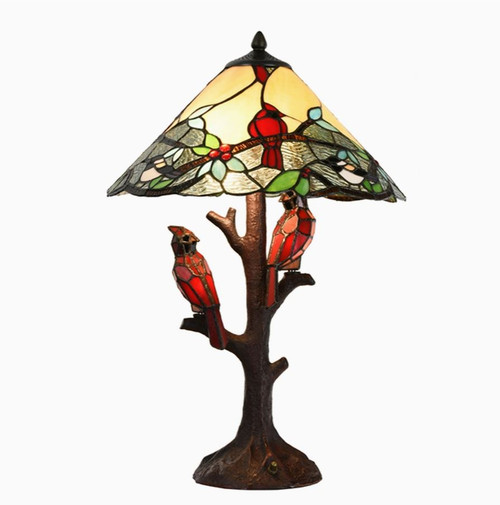 Remi Tiffany Style Cardinal Table Lamp