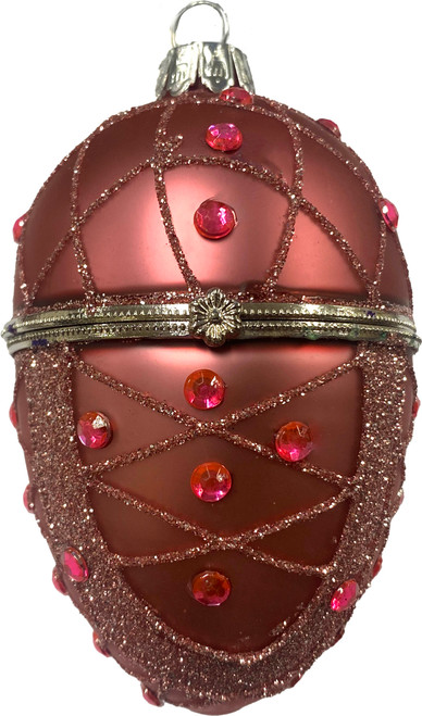 Keepsake Box Ornament - Pink Egg Keepsake Box Ornament - Pink Egg