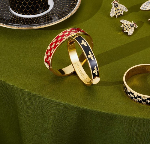Bee Sparkle Trellis Red & Gold Bangle