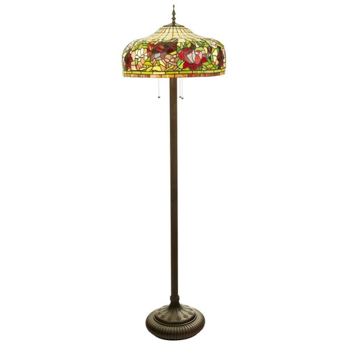 Celeste Rose Stained Glass Tiffany Style Floor Lamp