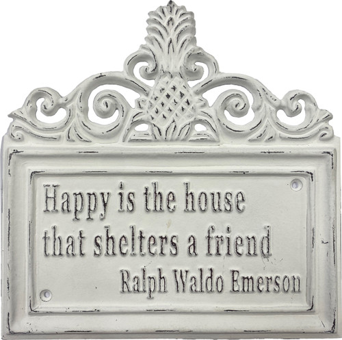 Cast Iron Pineapple Happy is the House Plaque Cast Iron Pineapple Happy is the House Plaque
