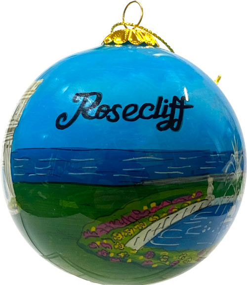 Rosecliff Hand Painted Glass Ornament Rosecliff Hand Painted Glass Ornament