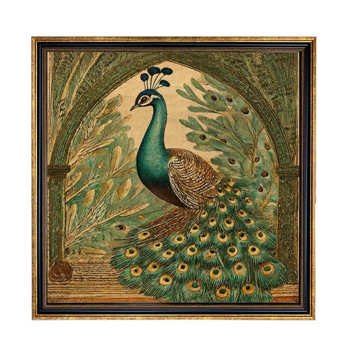 Framed Print - Vintage Style Peacock