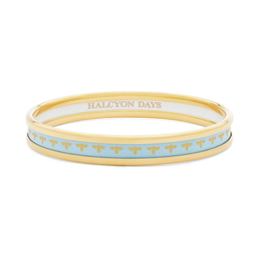 Skinny Bee Light Blue & Gold Enamel Bangle Skinny Bee Light Blue & Gold Enamel Bangle