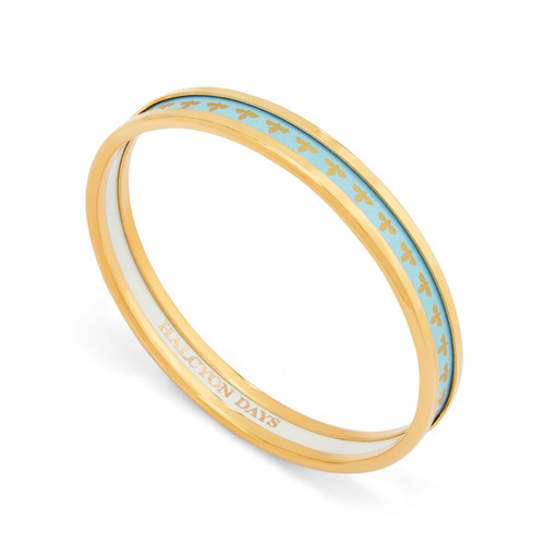 Skinny Bee Light Blue & Gold Enamel Bangle Skinny Bee Light Blue & Gold Enamel Bangle