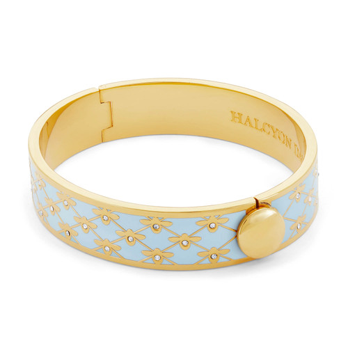 Bee Sparkle Trellis Light Blue & Gold Bangle