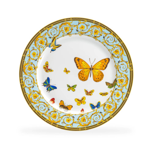 Butterflies with Blue Ornament Porcelain Dinner Plate Butterflies with Blue Ornament Porcelain Dinner Plate