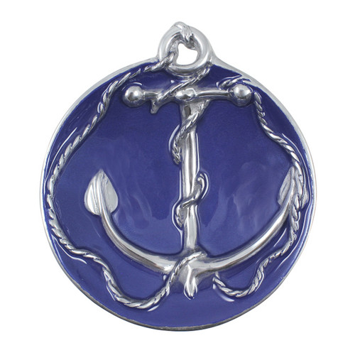 Cobalt Sculpted Enamel Anchor Sauce Dish Cobalt Sculpted Enamel Anchor Sauce Dish