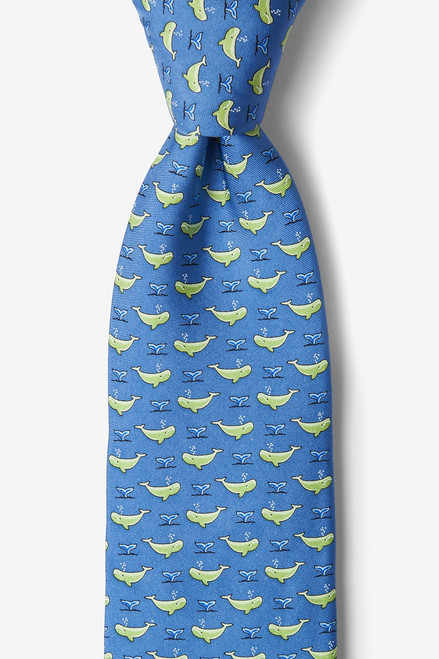 Whales Tales - Blue Silk Necktie