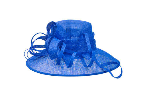 Sinamay Swirl Hat - Royal Blue