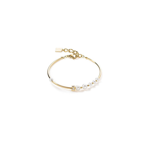 Gold Freshwater Pearl Asymmetry Bracelet