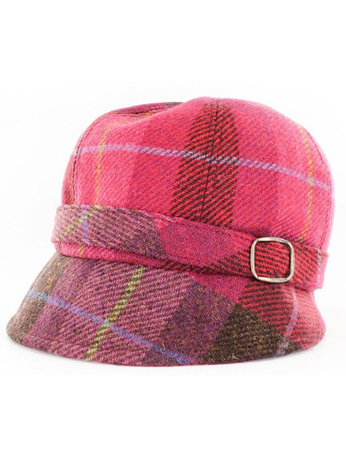 Tweed Flapper Cap - Pink Plaid