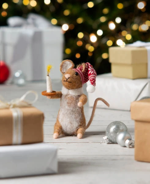 Bedtime Mouse Felt Ornament