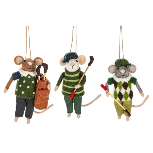 Golfing Mouse Felt Ornament Golfing Mouse Felt Ornament