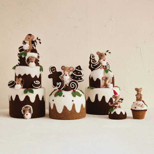 Felt Cake & Mouse Decoration Felt Cake & Mouse Decoration