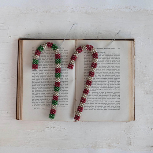 Beaded Candy Cane Ornament