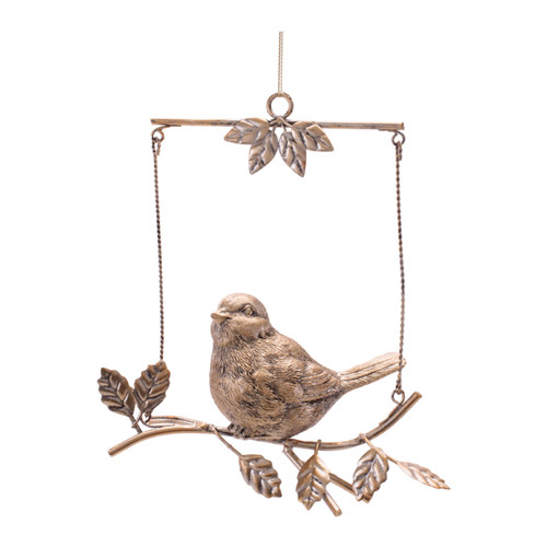 Gold Bird on Branch Ornament