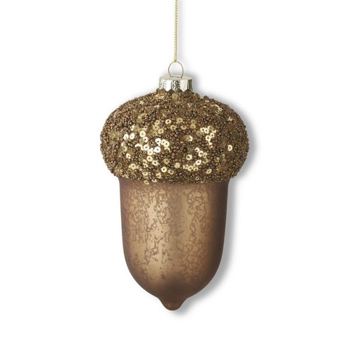 Brown Acorn Mercury Glass Ornament