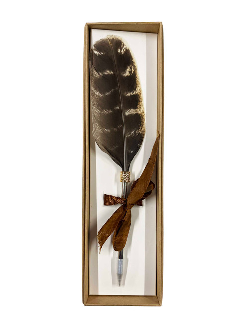 Newport Mansions Natural Brown Feather Pen