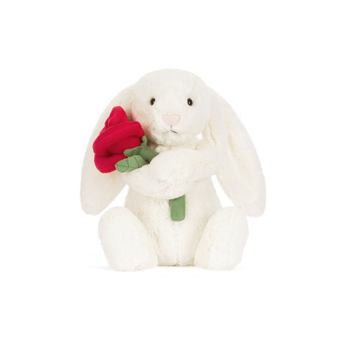 Jellycat Plush - Cream Bunny with Rose