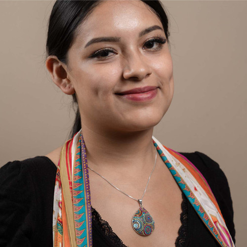 Kaleidoscope Dew Drop Pendant Necklace