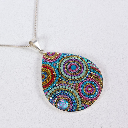 Kaleidoscope Dew Drop Pendant Necklace