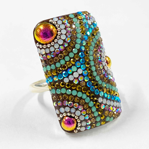 Kaleidoscope Rectangular Crystal Ring