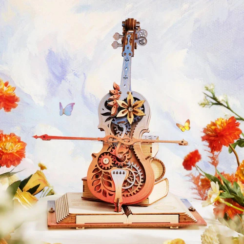 3D Wooden Puzzle Kit: Cello Music Box