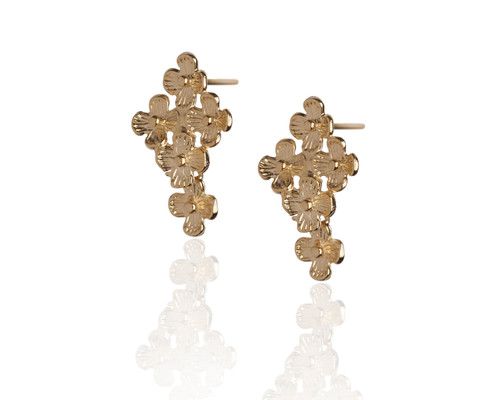 18K Gold Vermeil Dogwood Cluster Earrings