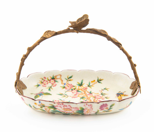 Pink Butterfly Metal Mount Decorative Tray