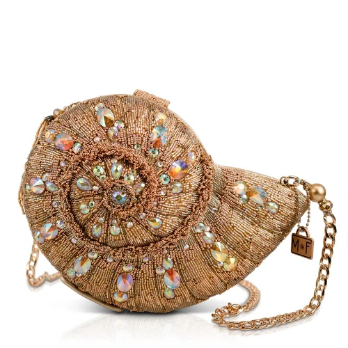 Golden Shell Crossbody Handbag