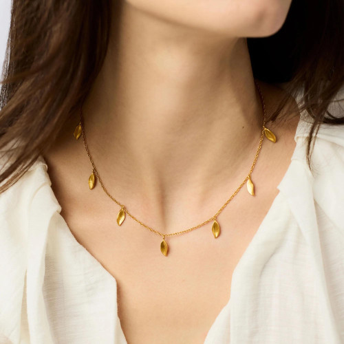 Willow Delicate Gold Charm Necklace