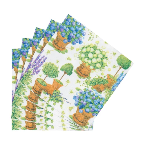Potted Hydrangeas Cocktail Napkins - 20 Count