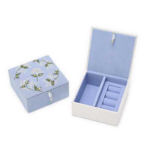 Embroidered Hydrangea Jewelry Box
