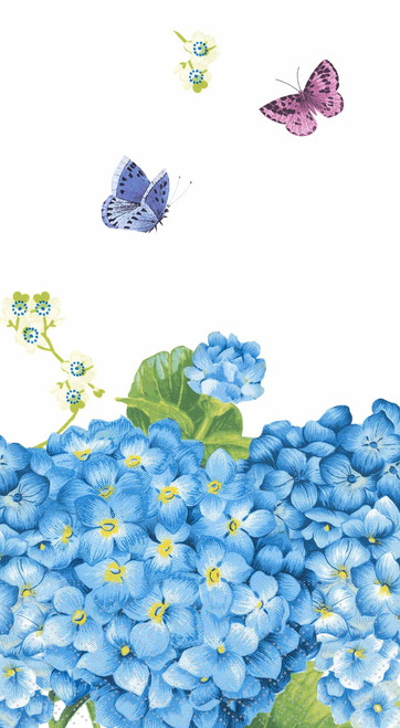 Butterfly Hydrangeas Guest Napkins - 15 Count